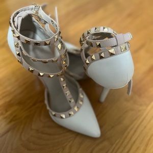 Jeweled wrap around heel